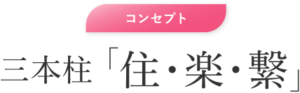 コンセプト：三本柱「住・住・繋」